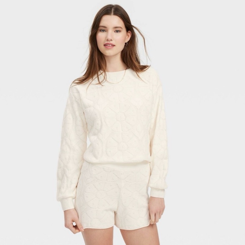 Roller Rabbit x Target Cream Terry Daisy Pullover